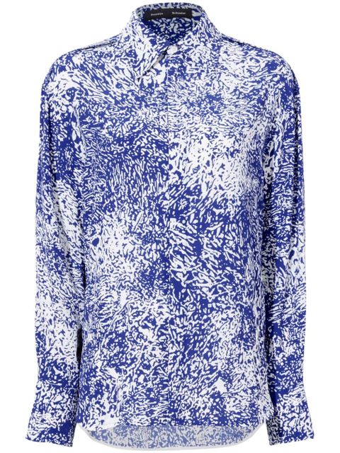 Proenza Schouler Norman abstract-print blouse - Blue - zdjęcie produktu nr 1