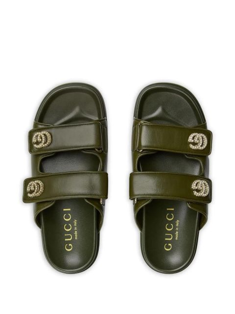 Gucci Double G leather sandals - Green