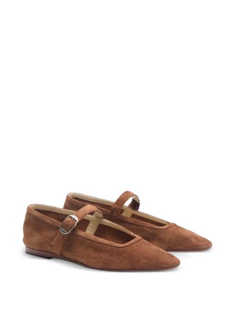 Le Monde Beryl almond-toe buckle ballet flats - Brown