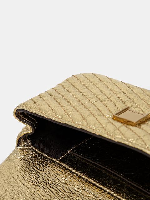 Tory Burch torebka skórzana Kira kolor złoty 161916.700