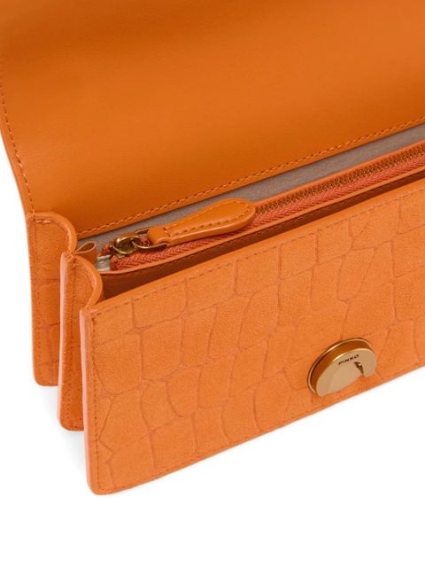 PINKO croco effect chain satchel - Orange