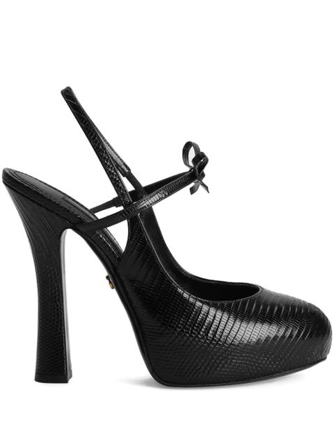Dolce & Gabbana 105mm bow textured pumps - Black - zdjęcie produktu nr 1