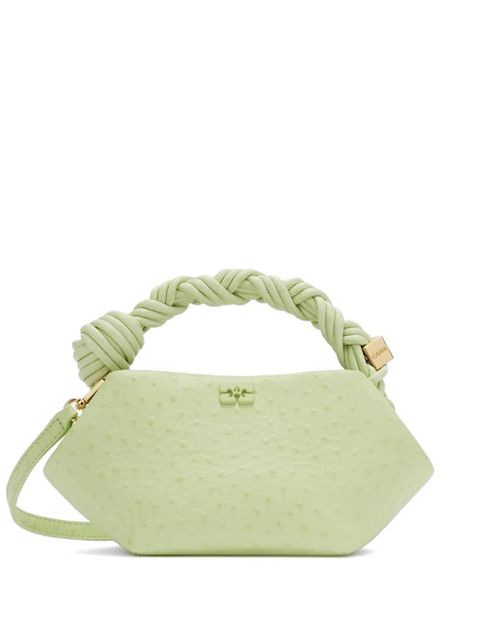 GANNI Bou ostrich-effect tote bag - Green - zdjęcie produktu nr 1