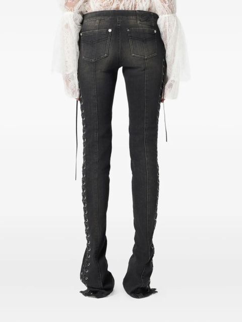 Blumarine lace-up detail jeans - Grey
