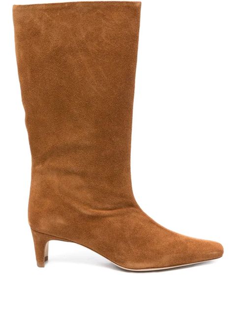 STAUD 60mm Wally suede leather pointed-toe boots - Neutrals - zdjęcie produktu nr 1