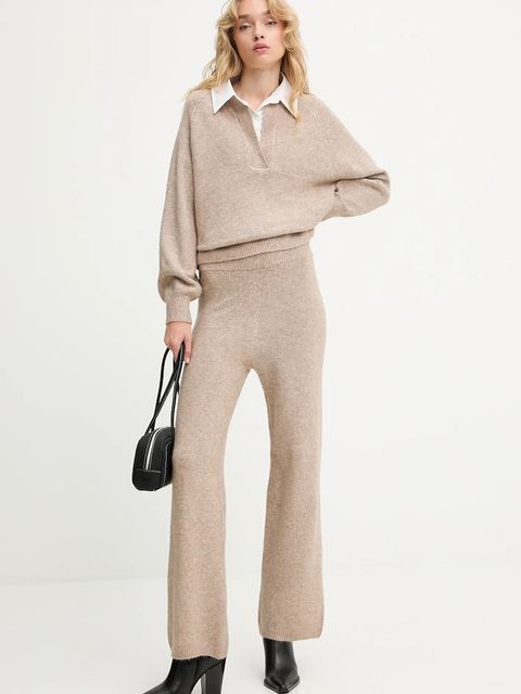 Answear.LAB komplet z wełną damski kolor beżowy - zdjęcie produktu nr 1