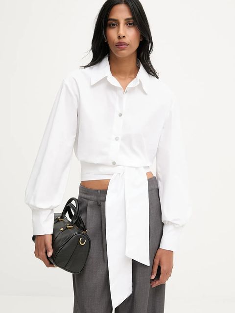 Answear.LAB koszula damska kolor biały relaxed z kołnierzykiem klasycznym