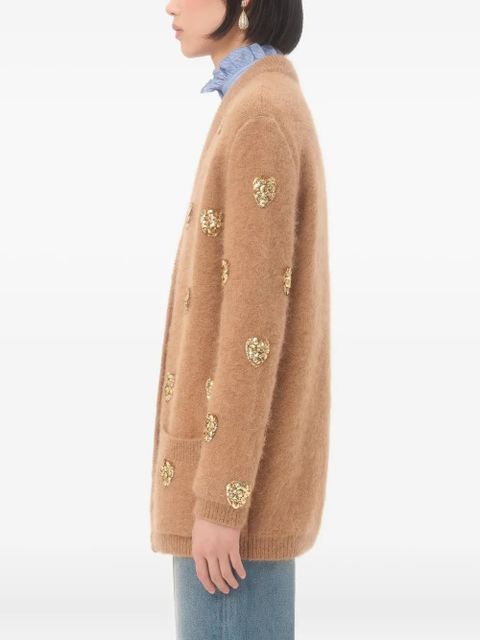 Valentino Garavani heart-embellished cardigan - Neutrals