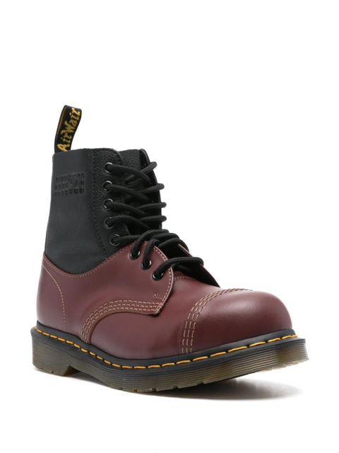 MM6 Maison Margiela colourblock combat boots - Red