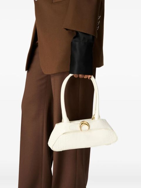 Marine Serre mini Aurora crocodile-embossed tote bag - White - zdjęcie produktu nr 2