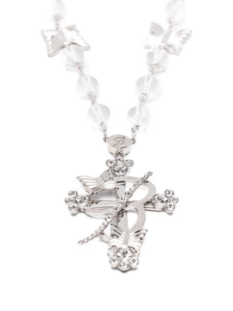 Blumarine butterfly beaded necklace - Silver