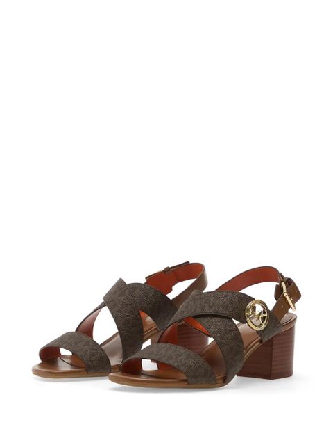 Michael Kors logo-plaque crossover-strap sandals - Brown - zdjęcie produktu nr 2