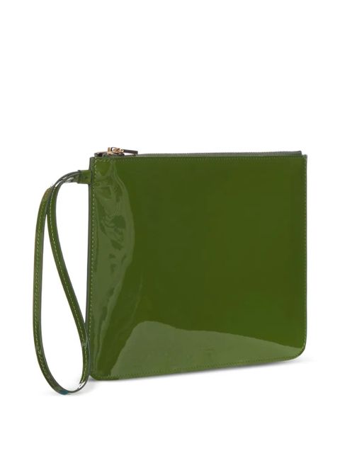 TOM FORD zip-fastening leather clutch bag - Green