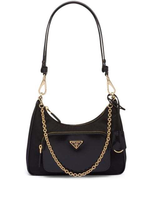 Prada triangle-logo shoulder bag - Black