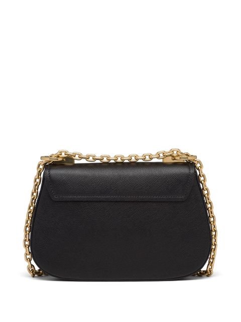 Prada logo-plaque shoulder bag - Black