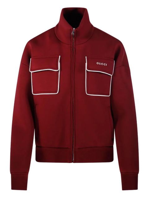 Gucci patch-pocket zip-up jacket - Red - zdjęcie produktu nr 1