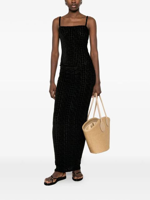 Balmain monogram-pattern maxi dress - Black - zdjęcie produktu nr 2