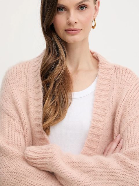 Silvian Heach kardigan z domieszką wełny LETSOSA damski kolor pomarańczowy lekki GPA25267CD