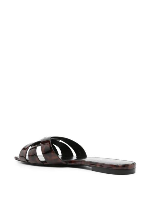 Saint Laurent Tribute tortoiseshell-effect slides - Brown - zdjęcie produktu nr 2