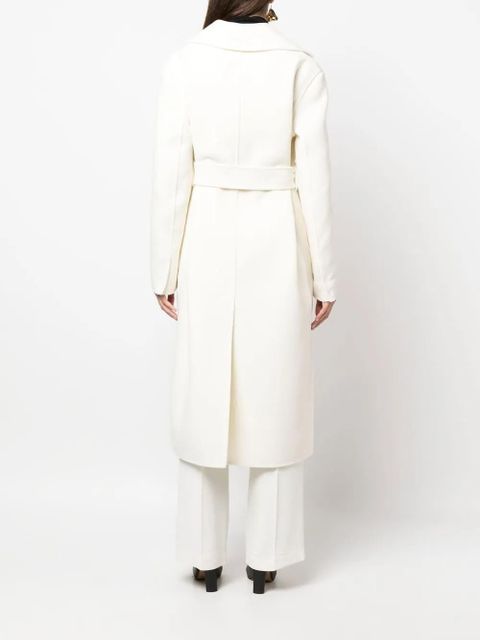Jil Sander belted single-breasted coat - White