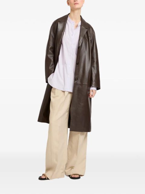 Yves Salomon straight leather coat - Brown - zdjęcie produktu nr 2