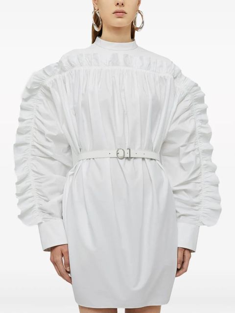 Jil Sander ruffled-detail cotton minidress - White