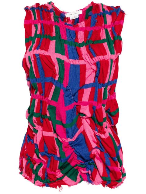 Comme Des Garçons knitted asymmetric design vest - Pink - zdjęcie produktu nr 1