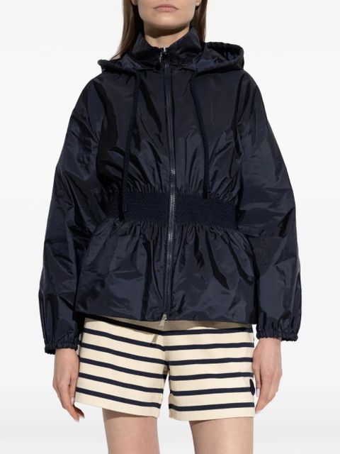 Moncler hooded smocked jacket - Blue