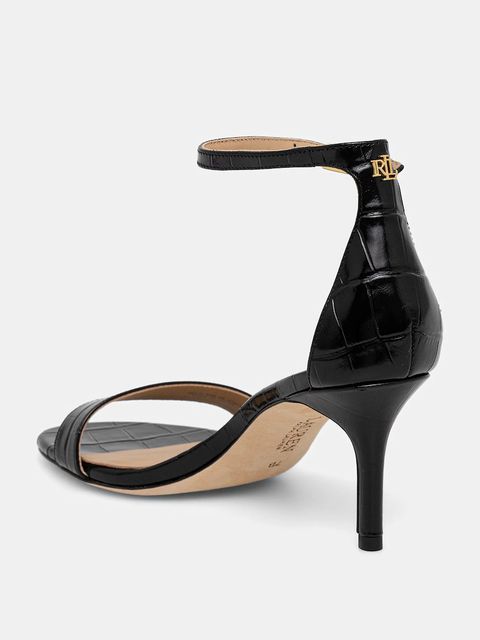 Lauren Ralph Lauren sandały skórzane Allie Mid kolor czarny 802P04399002