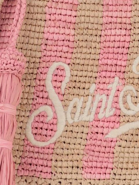 MC2 Saint Barth striped tassel-detail clutch bag - Neutrals