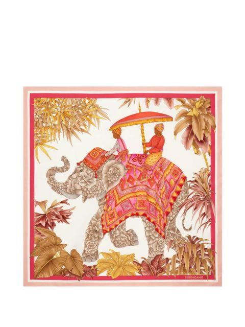 Ferragamo India-print silk scarf - Neutrals - zdjęcie produktu nr 1
