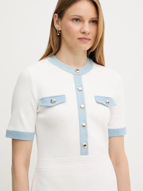 Morgan sukienka RMROME kolor biały mini rozkloszowana RMROME