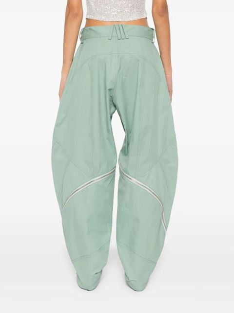 The Attico zip-detail trousers - Green