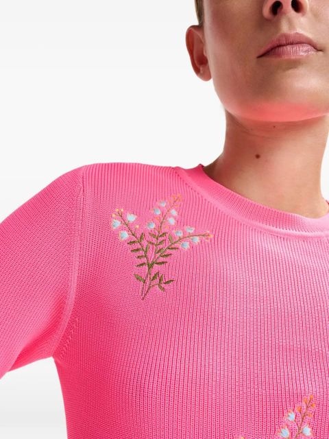 Essentiel Antwerp floral-embroidery sweater - Pink