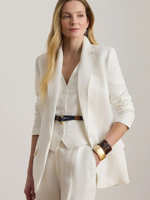 Lauren Ralph Lauren marynarka jednorzędowa damska z lnem - zdjęcie produktu nr 1