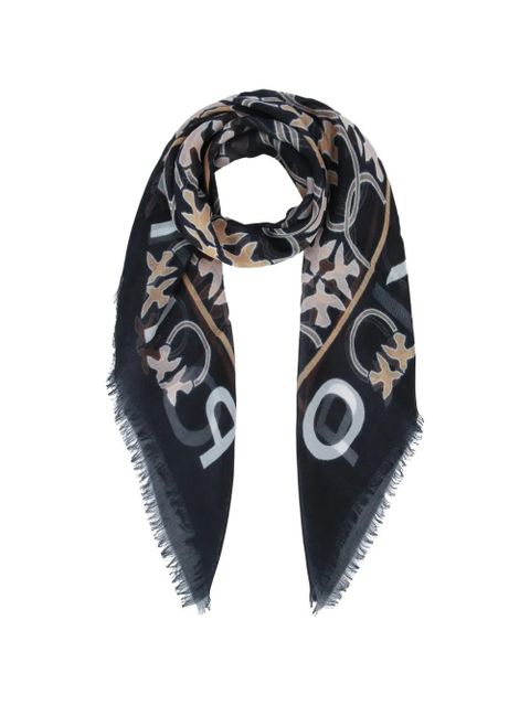 PINKO fringed logo scarf - Grey - zdjęcie produktu nr 1