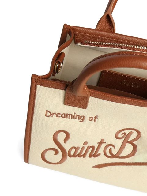 MC2 Saint Barth Saint Barth logo-embroidered tote bag - Neutrals
