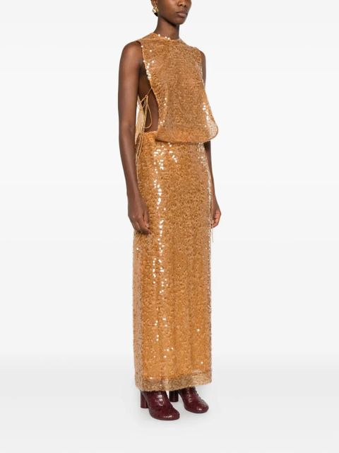 Christopher Esber Illuminate sequin-embellished gown - Yellow