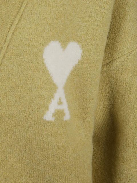 AMI Paris v-neck logo cardigan - Neutrals