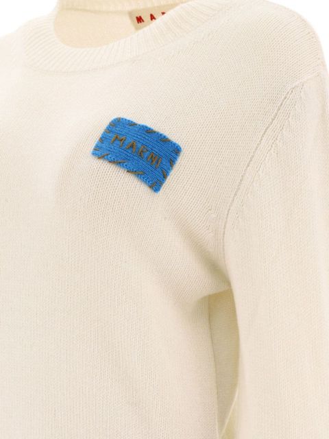 Marni logo-appliqué cashmere jumper - Neutrals - zdjęcie produktu nr 2