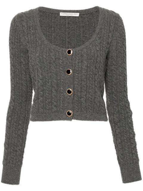 Alessandra Rich knitted wool cardigan - Grey - zdjęcie produktu nr 1