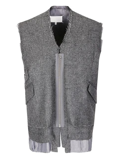 Maison Margiela frayed-edges gilet - Grey - zdjęcie produktu nr 1