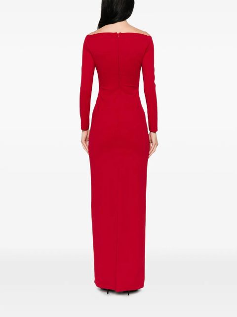 Solace London Lolita long-sleeve maxi dress - Red