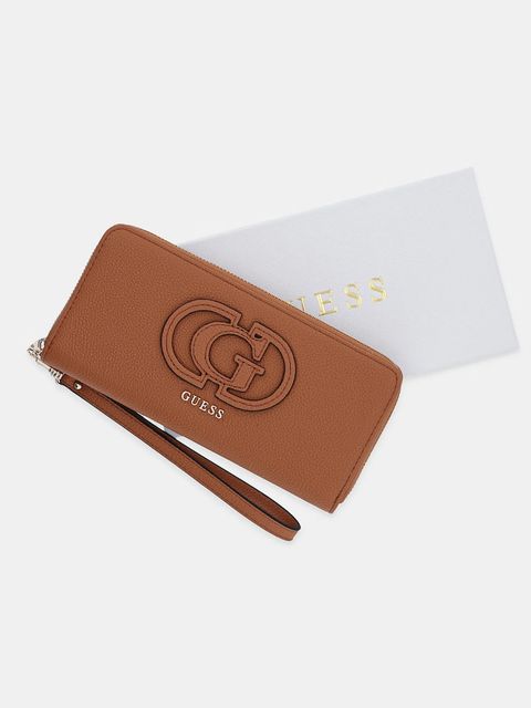 Guess portfel CALEBRA damski kolor brązowy SWBG95 36146