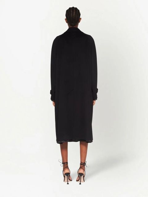 Miu Miu single-breasted mid-length coat - Black