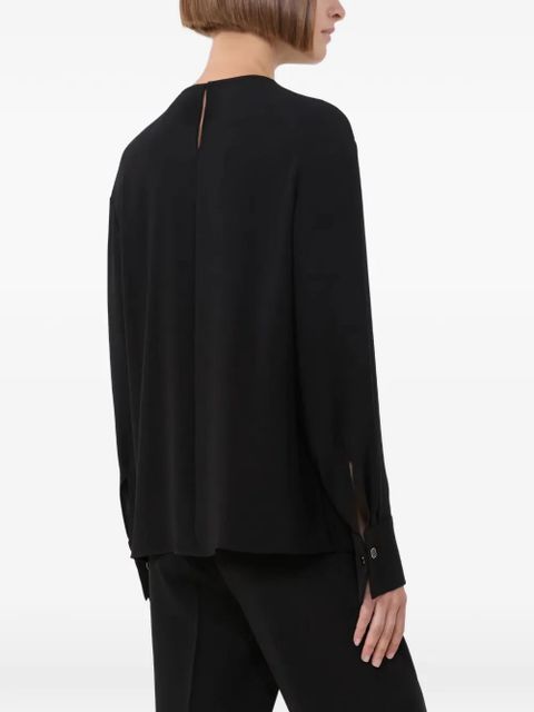 Max Mara pleated keyhole blouse - Black