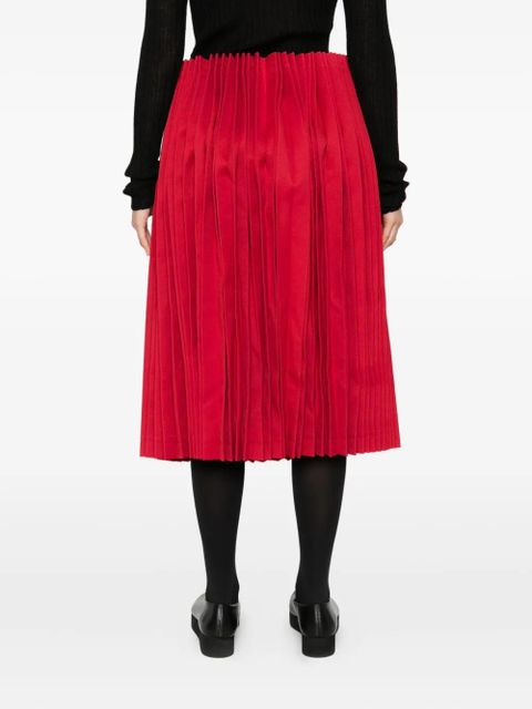 Comme Des Garçons pleated midi skirt - Red