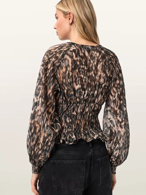 AllSaints bluzka z dodatkiem jedwabiu CERN - zdjęcie produktu nr 1