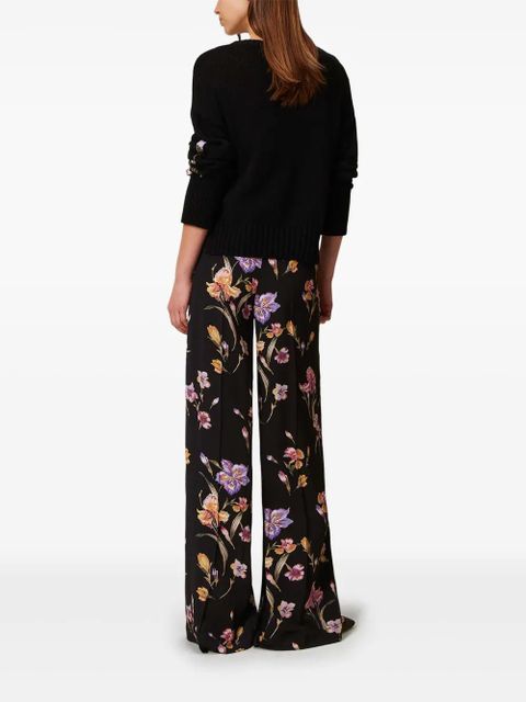 TWINSET floral trousers - Black