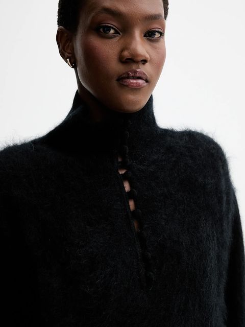 Rag & Bone sweter kaszmirowy damski kolor czarny z półgolfem RG6325F6MCA - zdjęcie produktu nr 2